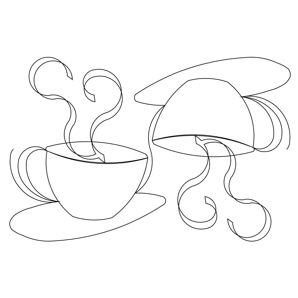 tea cup border 001 Digital Pattern Sweet Dreams Quilt Studio